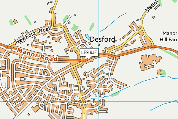 LE9 9JF map - OS VectorMap District (Ordnance Survey)