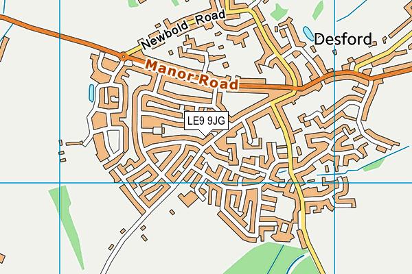 LE9 9JG map - OS VectorMap District (Ordnance Survey)