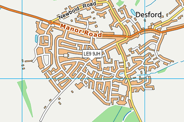 LE9 9JH map - OS VectorMap District (Ordnance Survey)
