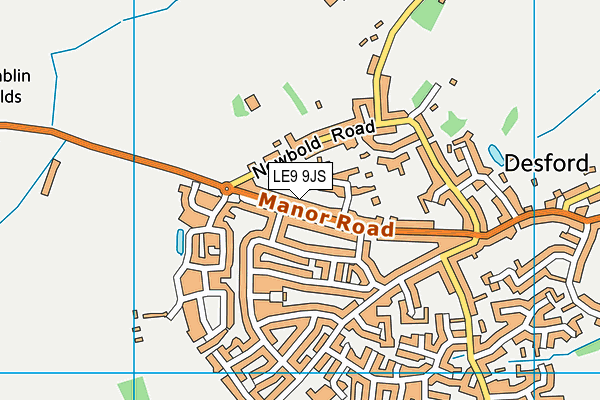 LE9 9JS map - OS VectorMap District (Ordnance Survey)