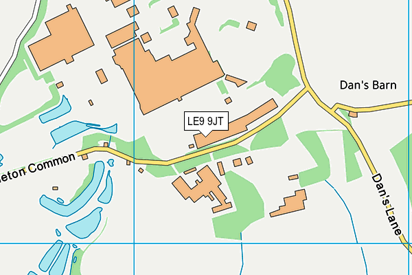 LE9 9JT map - OS VectorMap District (Ordnance Survey)