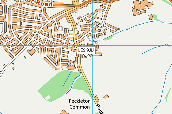 LE9 9JU map - OS VectorMap District (Ordnance Survey)