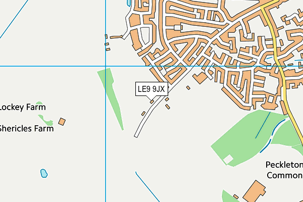 LE9 9JX map - OS VectorMap District (Ordnance Survey)