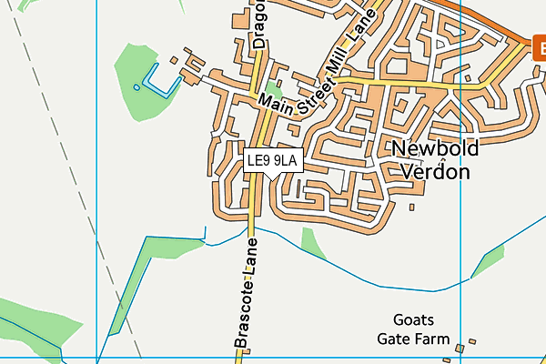 LE9 9LA map - OS VectorMap District (Ordnance Survey)