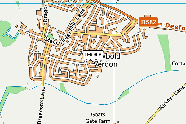 LE9 9LB map - OS VectorMap District (Ordnance Survey)
