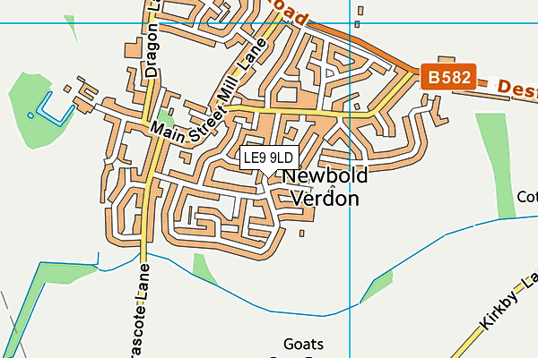 LE9 9LD map - OS VectorMap District (Ordnance Survey)