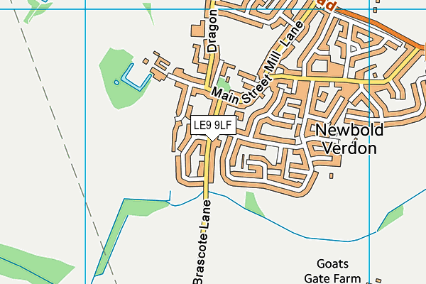 LE9 9LF map - OS VectorMap District (Ordnance Survey)