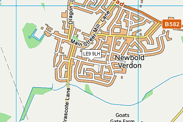 LE9 9LH map - OS VectorMap District (Ordnance Survey)