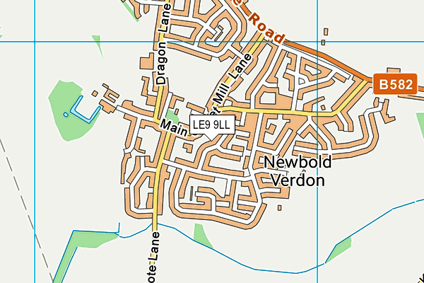 LE9 9LL map - OS VectorMap District (Ordnance Survey)