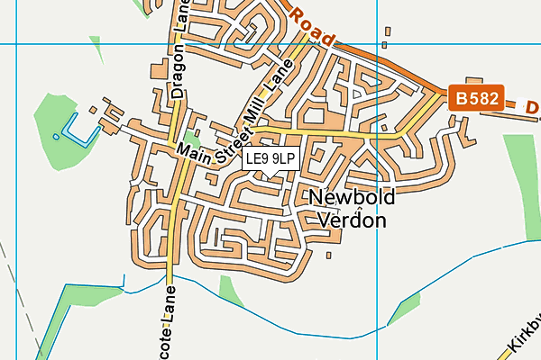 LE9 9LP map - OS VectorMap District (Ordnance Survey)
