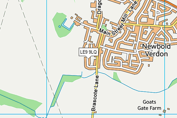 LE9 9LQ map - OS VectorMap District (Ordnance Survey)