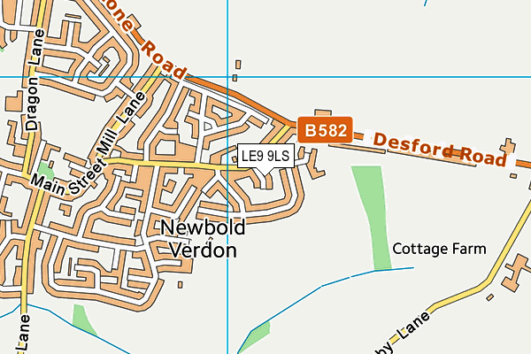 LE9 9LS map - OS VectorMap District (Ordnance Survey)