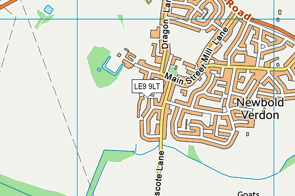 LE9 9LT map - OS VectorMap District (Ordnance Survey)