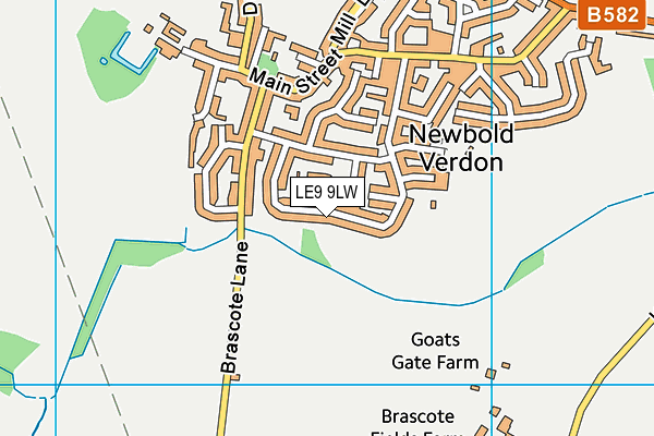 LE9 9LW map - OS VectorMap District (Ordnance Survey)