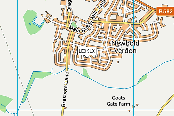 LE9 9LX map - OS VectorMap District (Ordnance Survey)