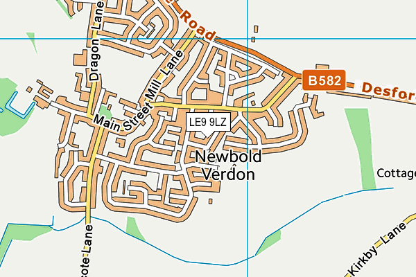 LE9 9LZ map - OS VectorMap District (Ordnance Survey)