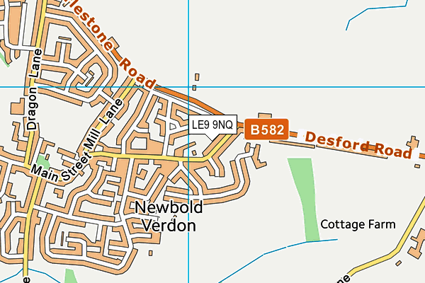 LE9 9NQ map - OS VectorMap District (Ordnance Survey)