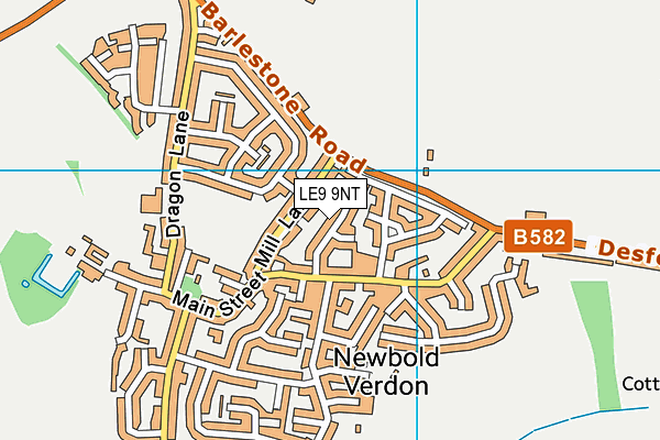 LE9 9NT map - OS VectorMap District (Ordnance Survey)