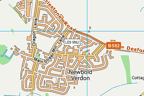 LE9 9NU map - OS VectorMap District (Ordnance Survey)