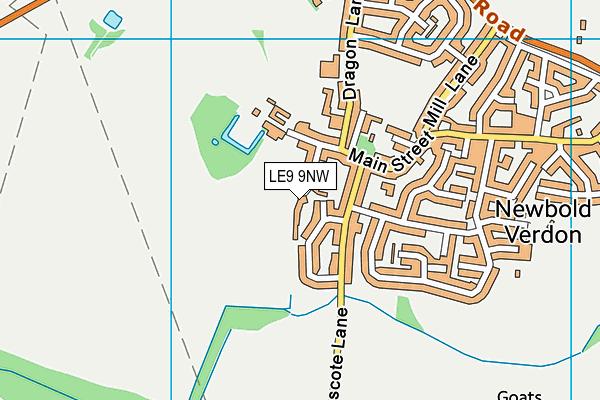 LE9 9NW map - OS VectorMap District (Ordnance Survey)