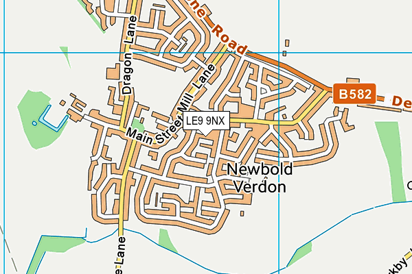 LE9 9NX map - OS VectorMap District (Ordnance Survey)