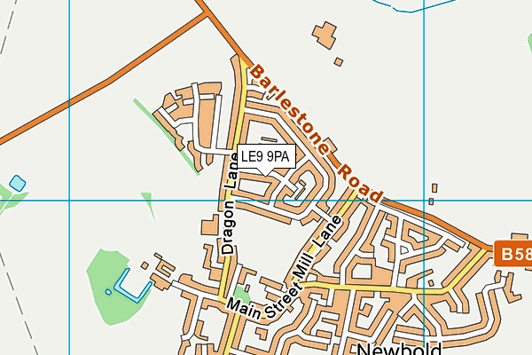 LE9 9PA map - OS VectorMap District (Ordnance Survey)