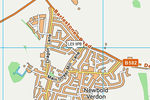 LE9 9PB map - OS VectorMap District (Ordnance Survey)