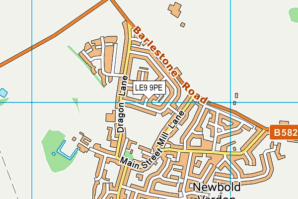 LE9 9PE map - OS VectorMap District (Ordnance Survey)