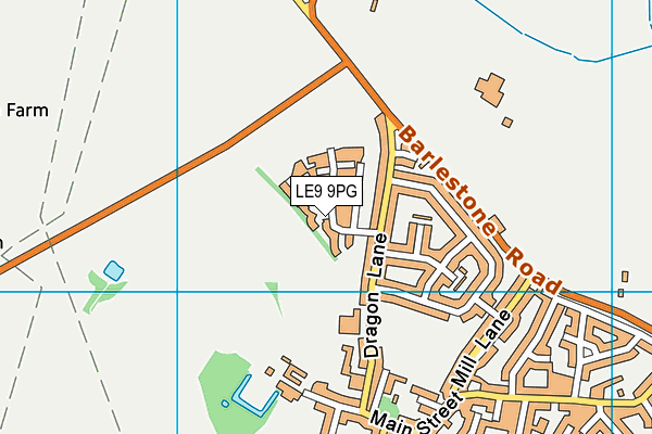 LE9 9PG map - OS VectorMap District (Ordnance Survey)