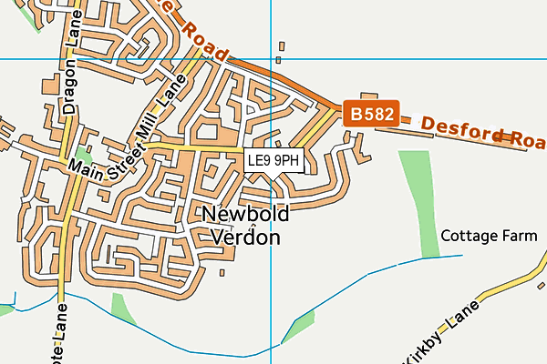 LE9 9PH map - OS VectorMap District (Ordnance Survey)