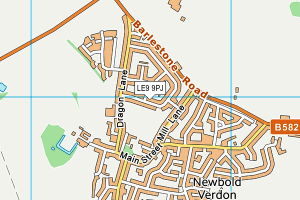 LE9 9PJ map - OS VectorMap District (Ordnance Survey)