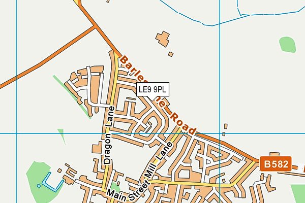 LE9 9PL map - OS VectorMap District (Ordnance Survey)