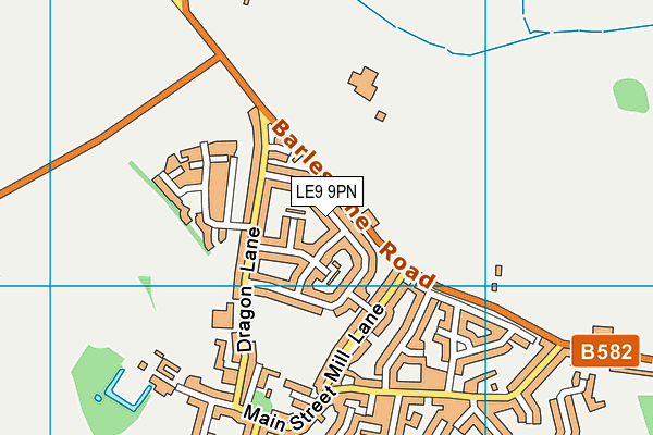 LE9 9PN map - OS VectorMap District (Ordnance Survey)