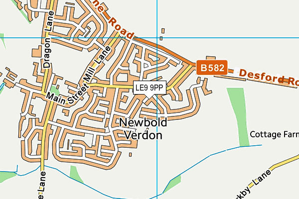 LE9 9PP map - OS VectorMap District (Ordnance Survey)