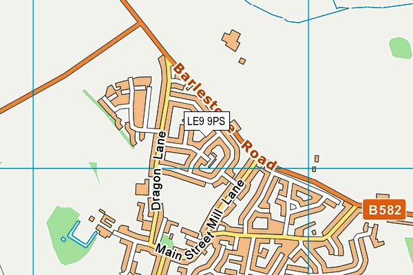 LE9 9PS map - OS VectorMap District (Ordnance Survey)