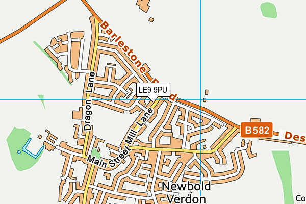 LE9 9PU map - OS VectorMap District (Ordnance Survey)