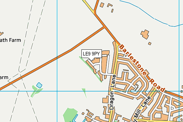 LE9 9PY map - OS VectorMap District (Ordnance Survey)