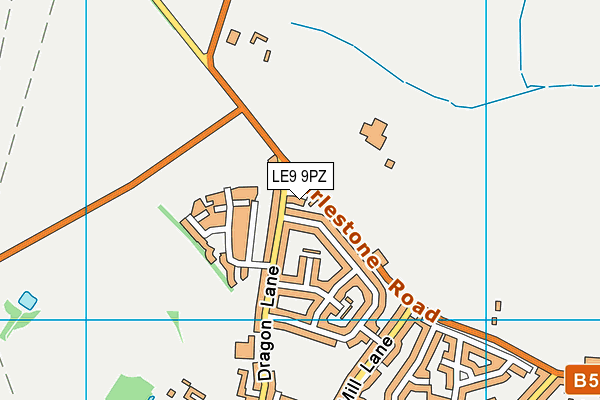 LE9 9PZ map - OS VectorMap District (Ordnance Survey)