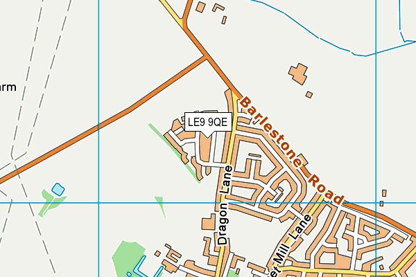 LE9 9QE map - OS VectorMap District (Ordnance Survey)