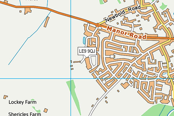 LE9 9QJ map - OS VectorMap District (Ordnance Survey)