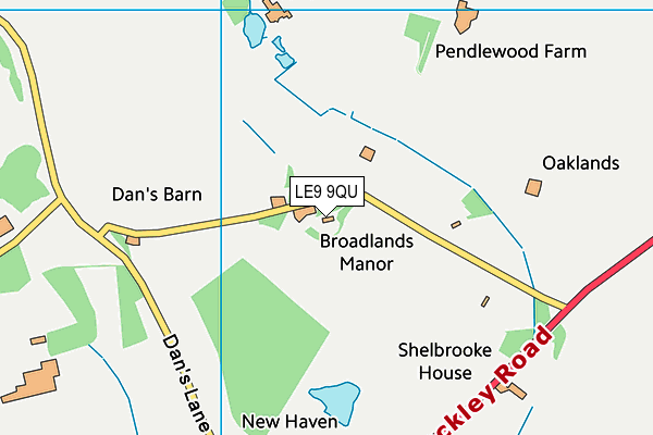 LE9 9QU map - OS VectorMap District (Ordnance Survey)