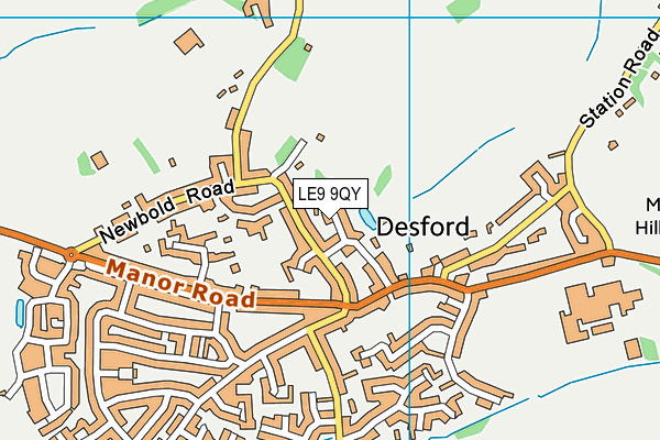 LE9 9QY map - OS VectorMap District (Ordnance Survey)