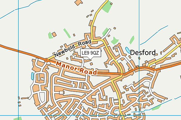 LE9 9QZ map - OS VectorMap District (Ordnance Survey)