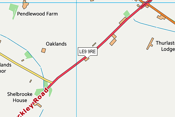 LE9 9RE map - OS VectorMap District (Ordnance Survey)