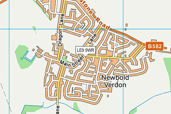 LE9 9WR map - OS VectorMap District (Ordnance Survey)