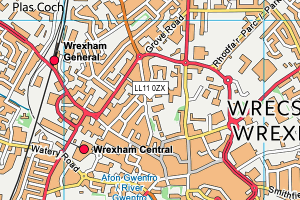 LL11 0ZX map - OS VectorMap District (Ordnance Survey)