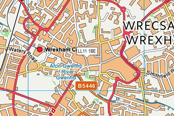 LL11 1BE map - OS VectorMap District (Ordnance Survey)