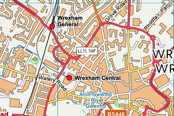 LL11 1HF map - OS VectorMap District (Ordnance Survey)