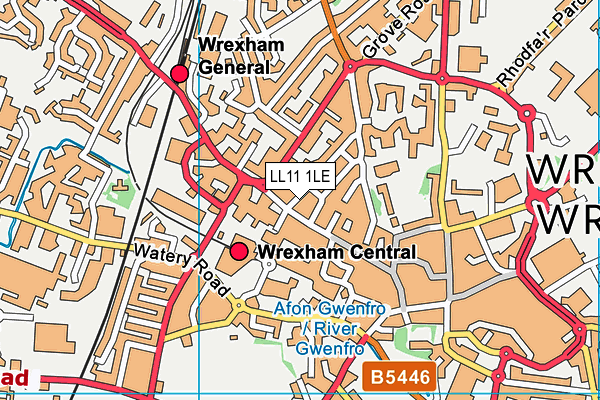 LL11 1LE map - OS VectorMap District (Ordnance Survey)