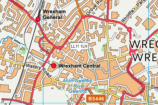 LL11 1LH map - OS VectorMap District (Ordnance Survey)